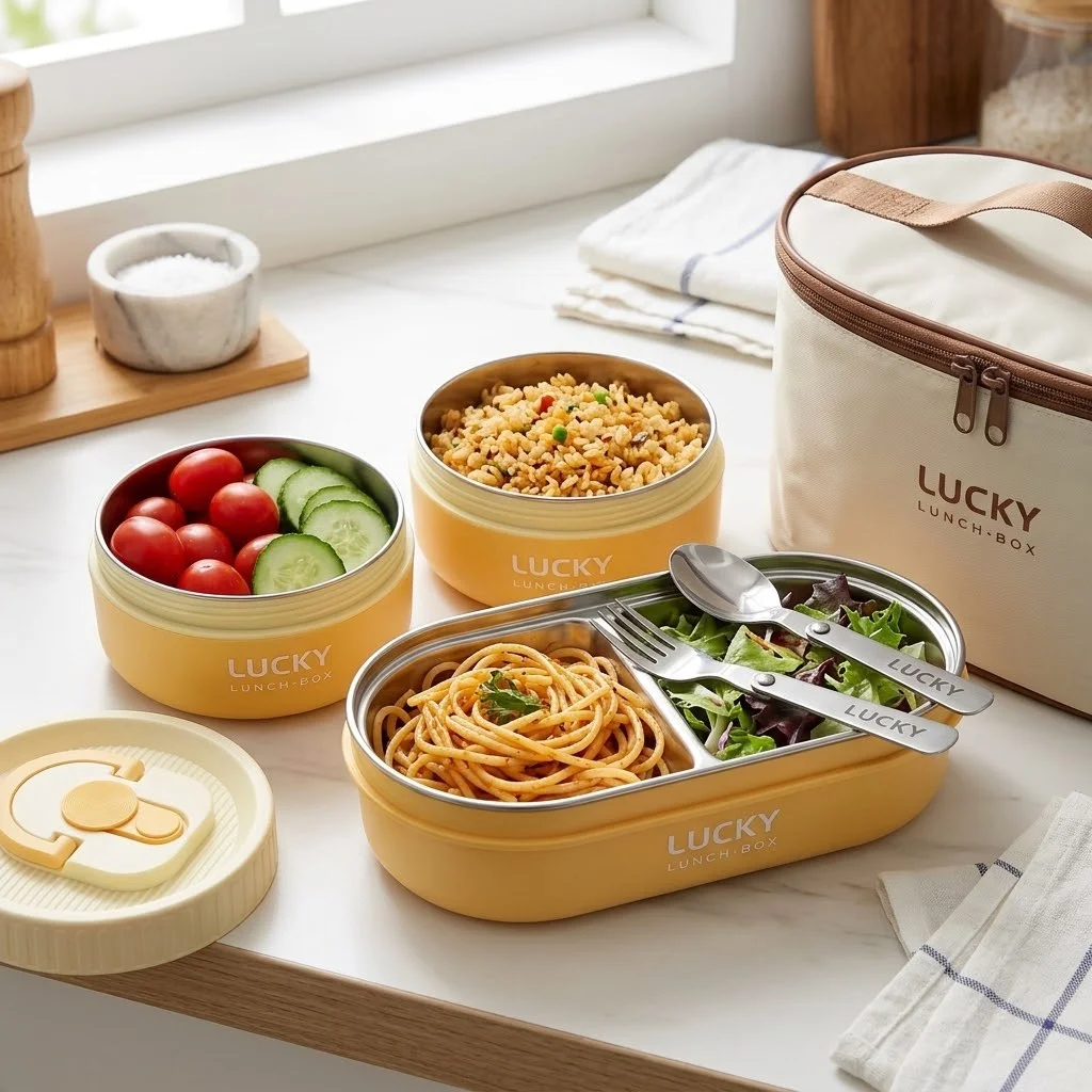 304 Stainless Steel Bento Lunc - Food Storage With Dividers ulasan dan harga