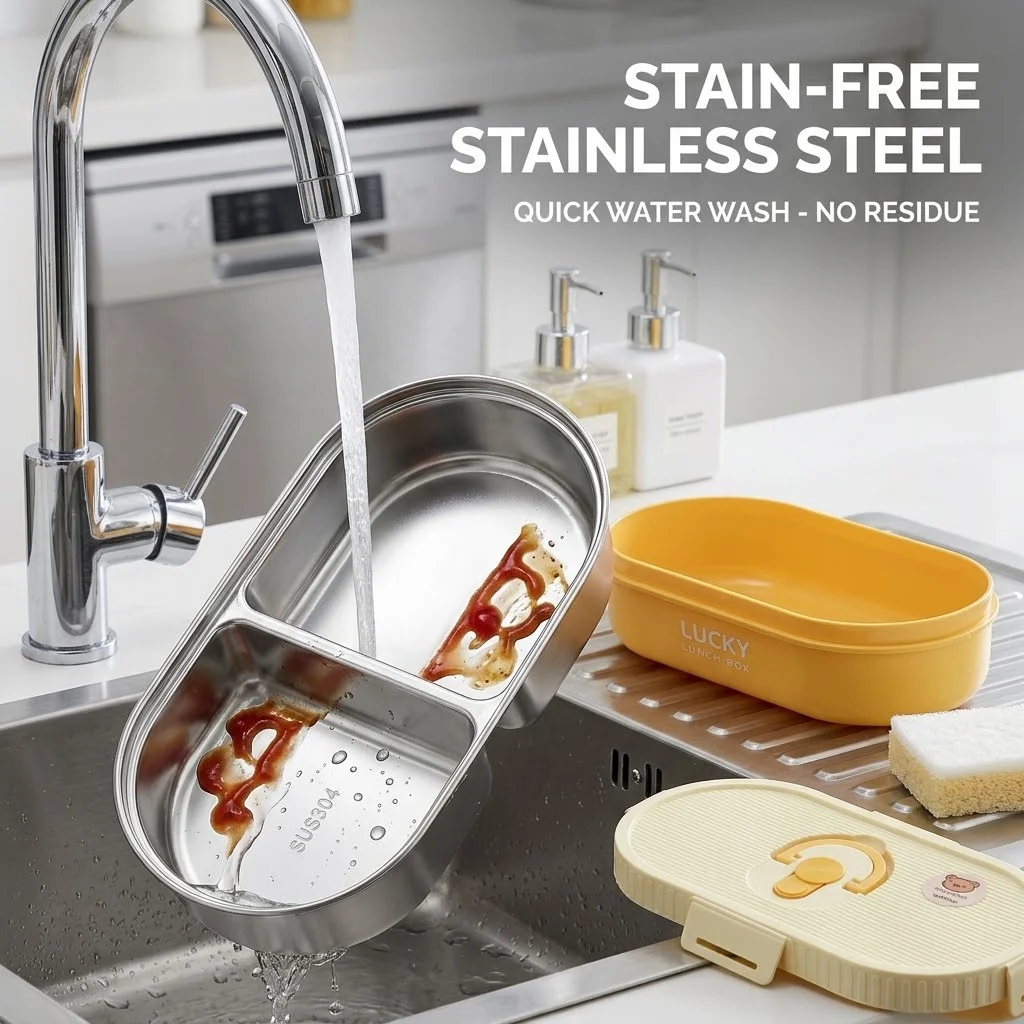 304 Stainless Steel Bento Lunc - Food Storage With Dividers ulasan dan harga