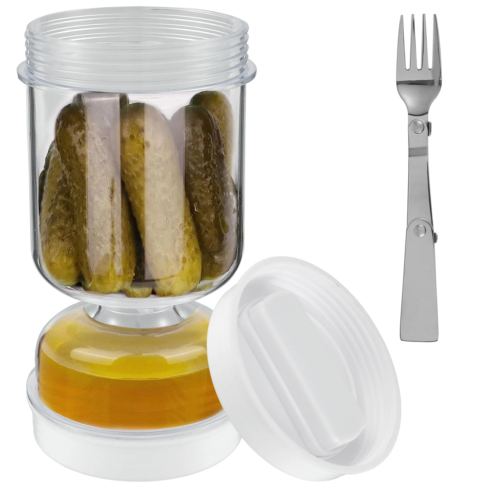 Pickles Jar With Forks Dry and - Food Storage With Dividers ulasan dan harga