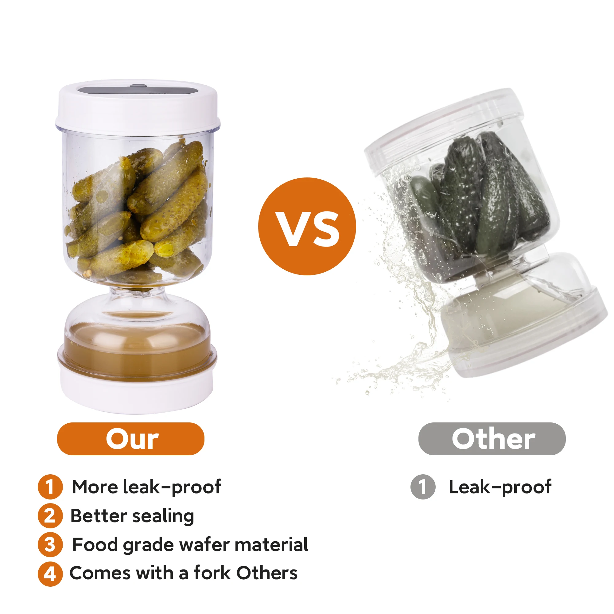 Pickles Jar With Forks Dry and - Food Storage With Dividers ulasan dan harga