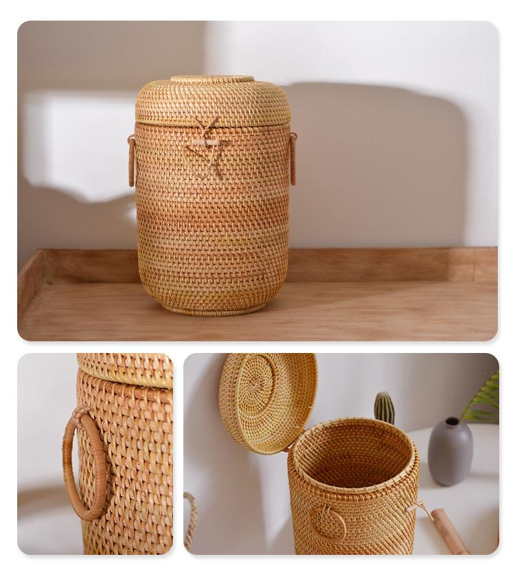 Handwoven Rattan Tea Storage B - Food Storage With Dividers ulasan dan harga