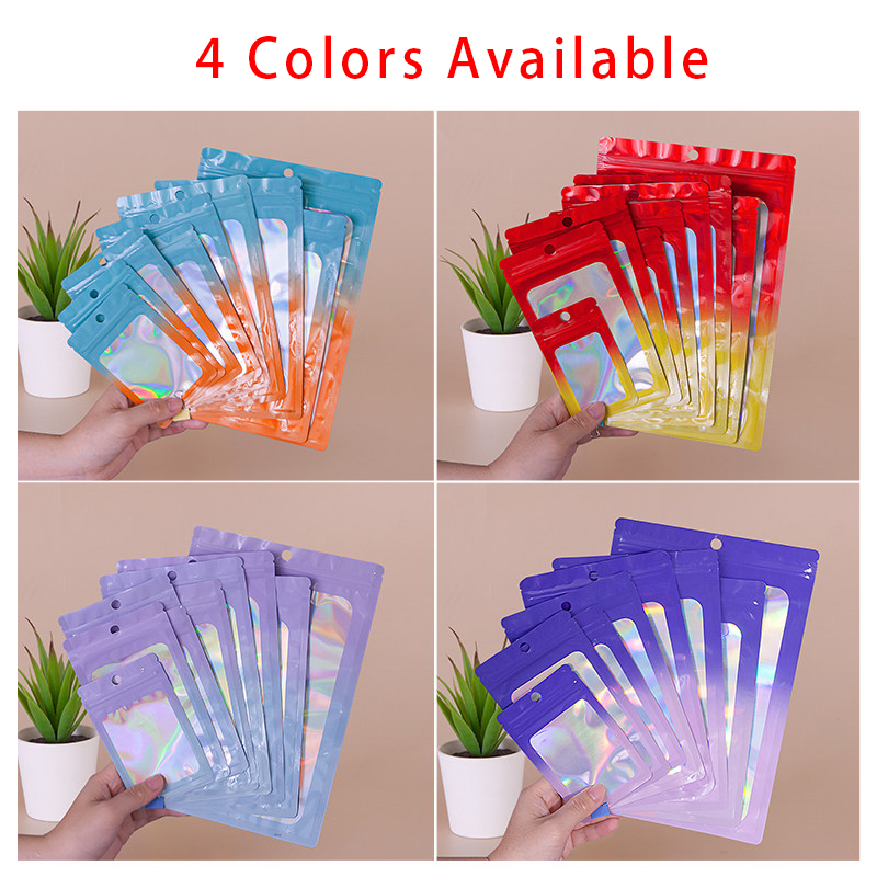 Holographic Color Square Zippe - Food Storage Bag ulasan dan harga