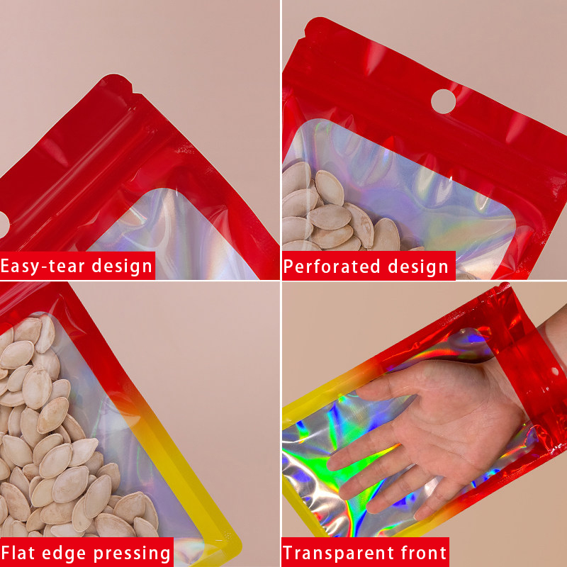 Holographic Color Square Zippe - Food Storage Bag ulasan dan harga
