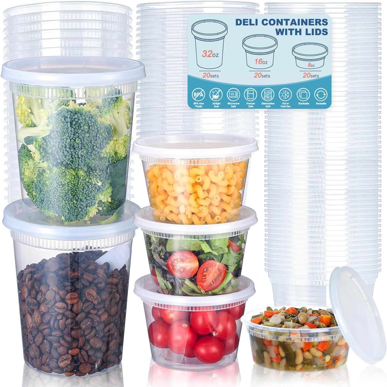 24pcs Deli Food Storage Contai - Food Storage Meals ulasan dan harga