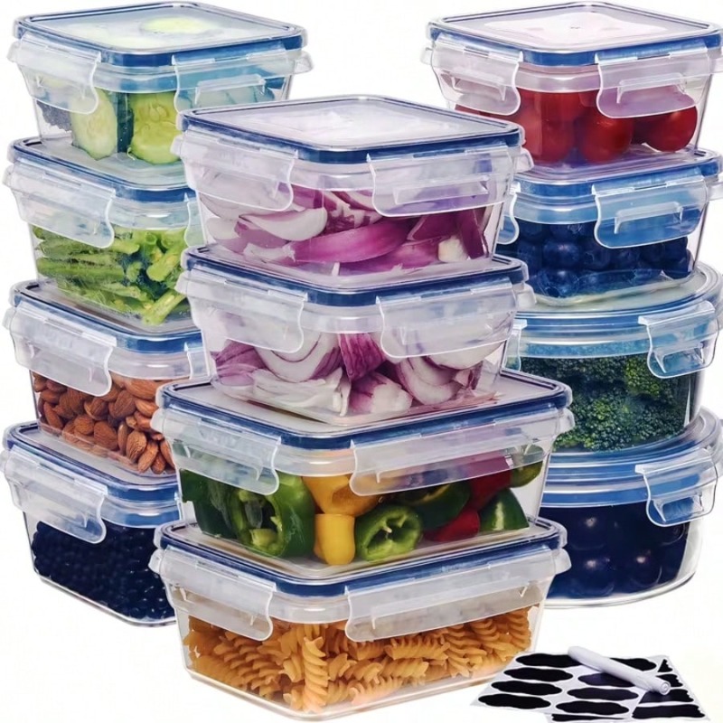 12 Piece Food Storage Containe - Food Storage Labels ulasan dan harga
