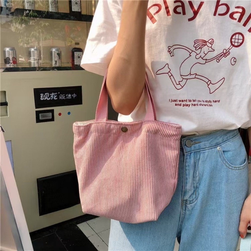 Trendy Corduroy Lunch Bag Cott - Food Storage Bag ulasan dan harga