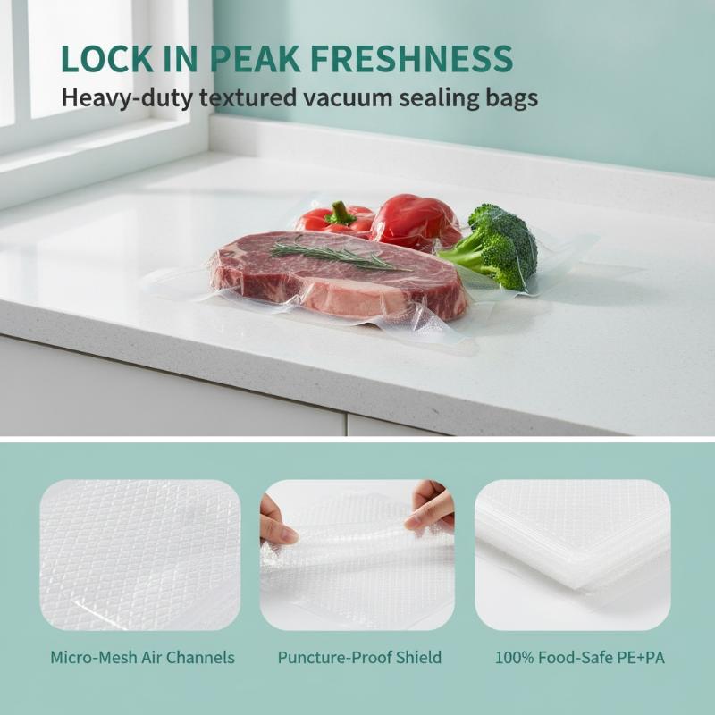100 PCS BPA Free Vacuum Sealer - Food Storage Bag ulasan dan harga
